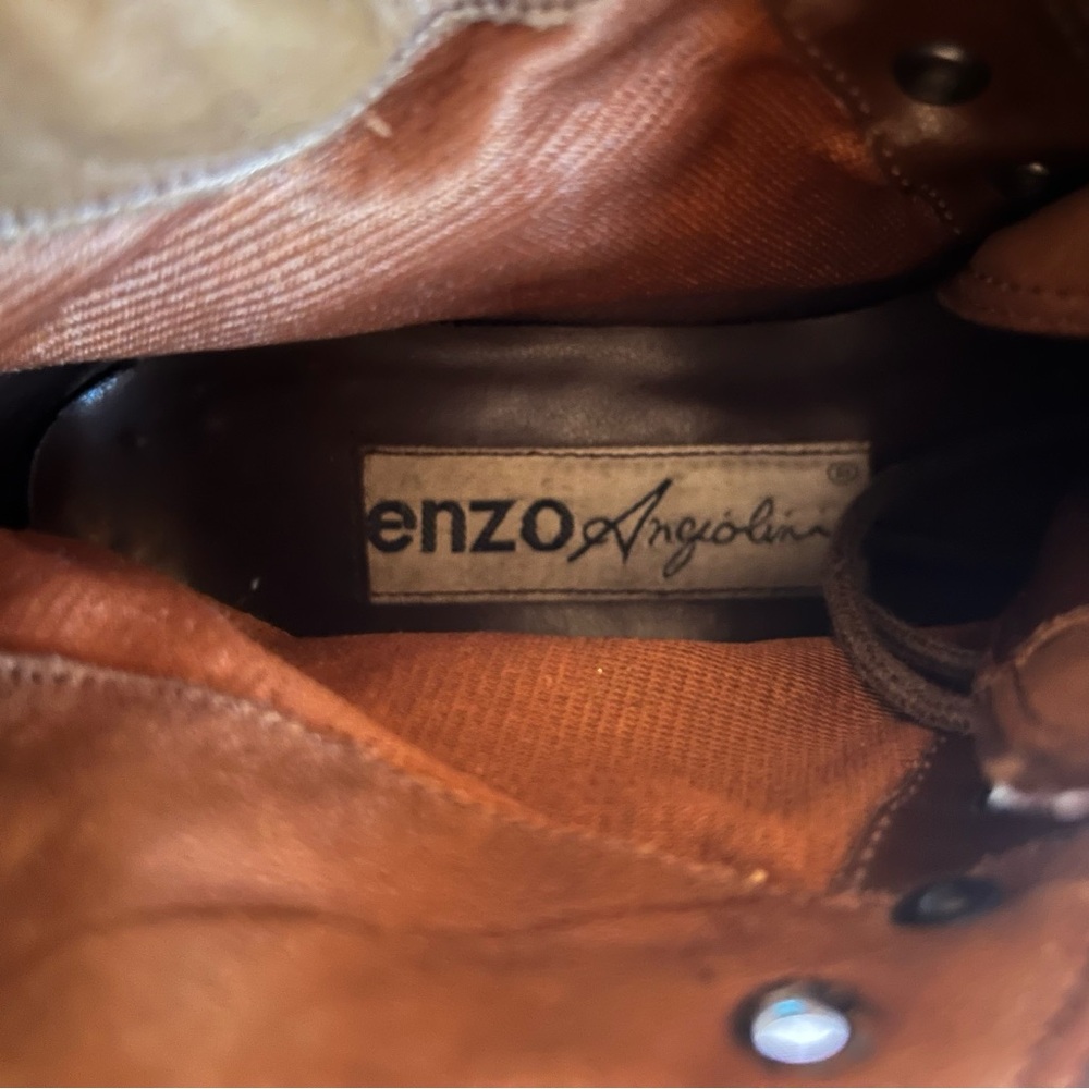 Enzo Angiolini Brown Lace Up Boots - Picture 4 of 4